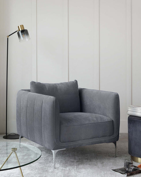 Margot Grey Fabric Armchair
