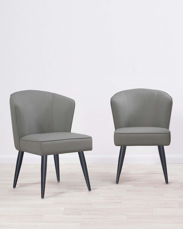 mellow faux leather dining chair black legs mid grey