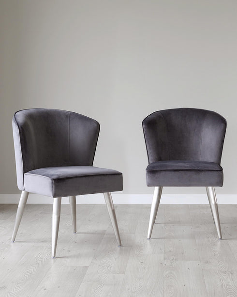 mellow velvet dining chair dark grey