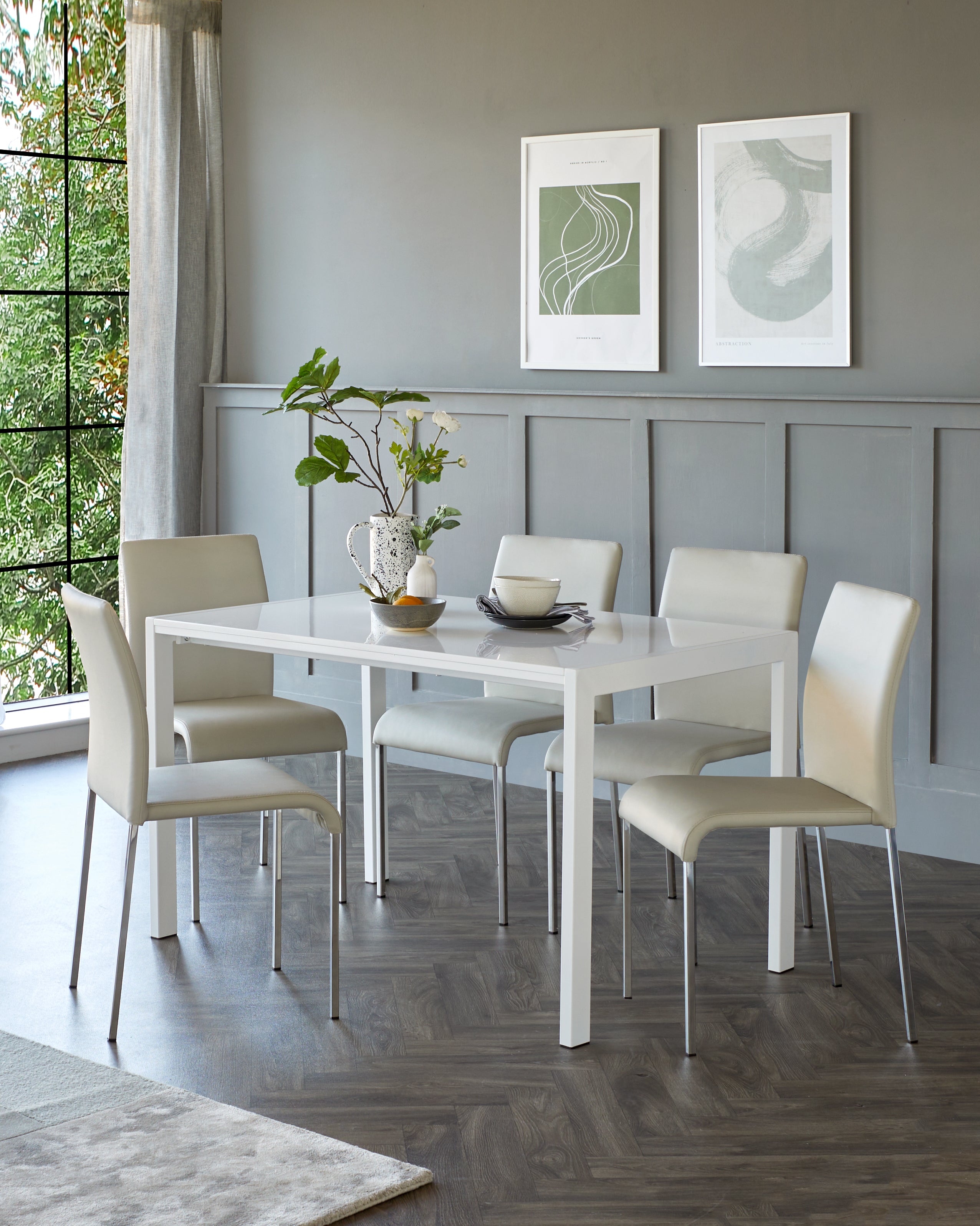 Metro White Gloss Extending 6 To 8 Seater Dining Table