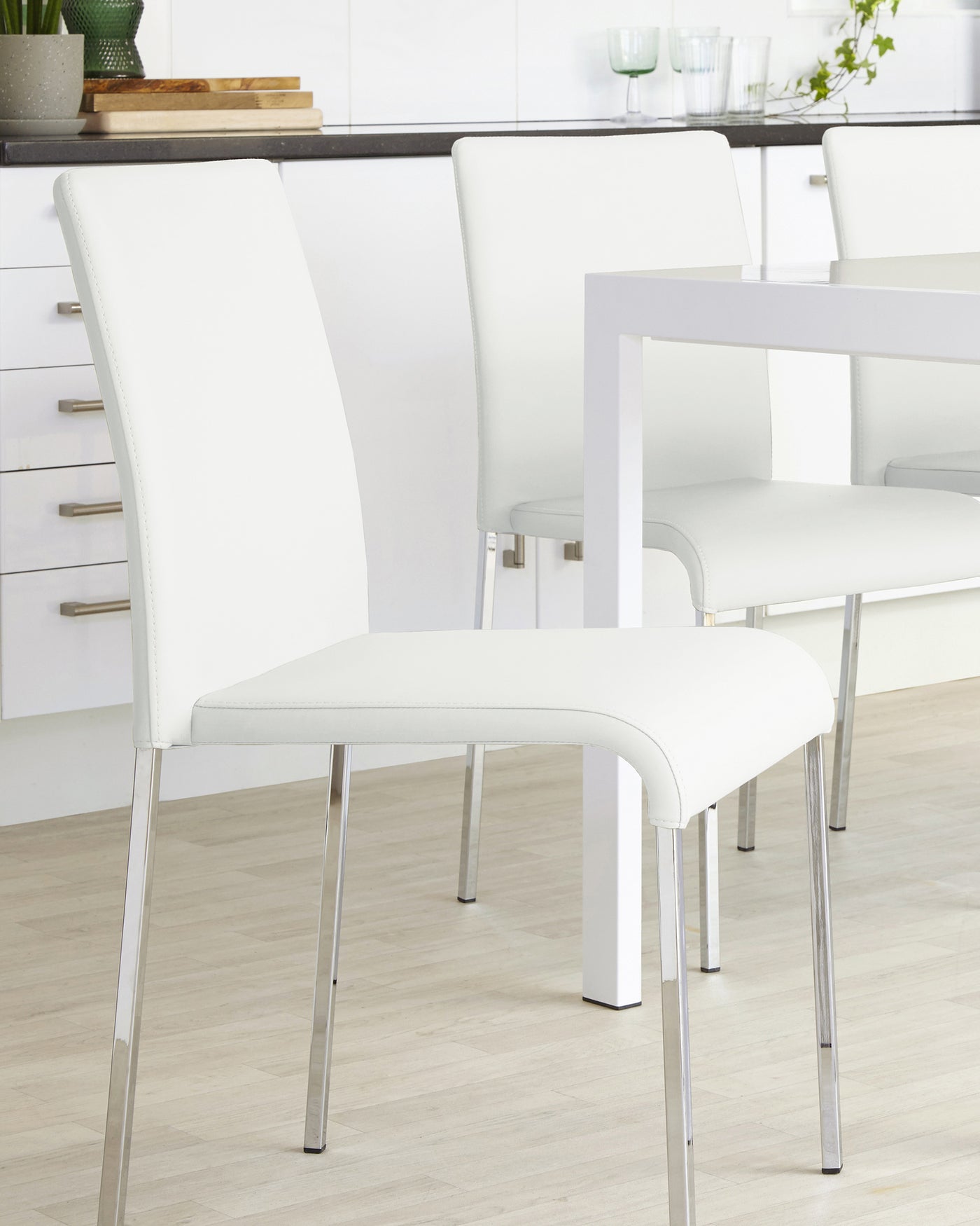 Tori Modern White Faux Leather Dining Chair - Set Of 2