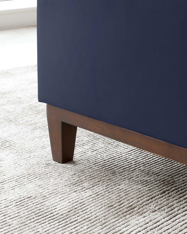 monica velvet double bed with storage navy
