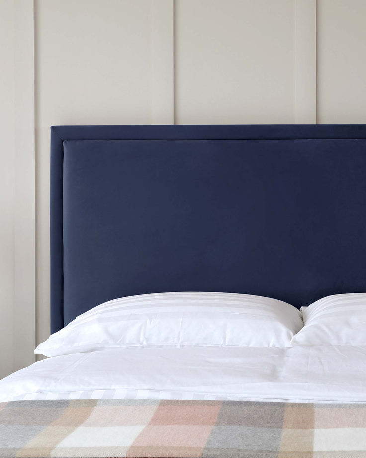 monica velvet double bed with storage navy