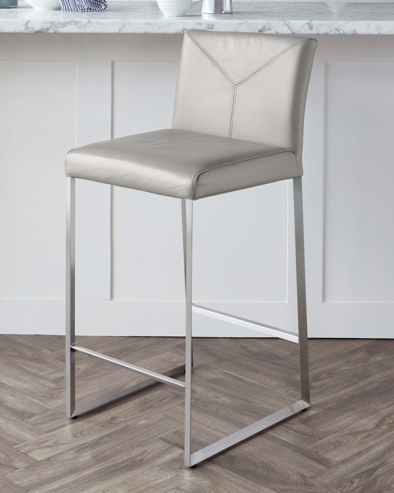Monti Real Leather Bar Stools with Backs