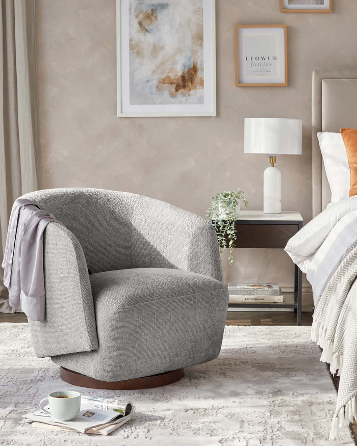natalia fabric swivel chair light grey