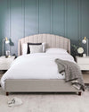 noelle fabric super king size bed with storage light grey