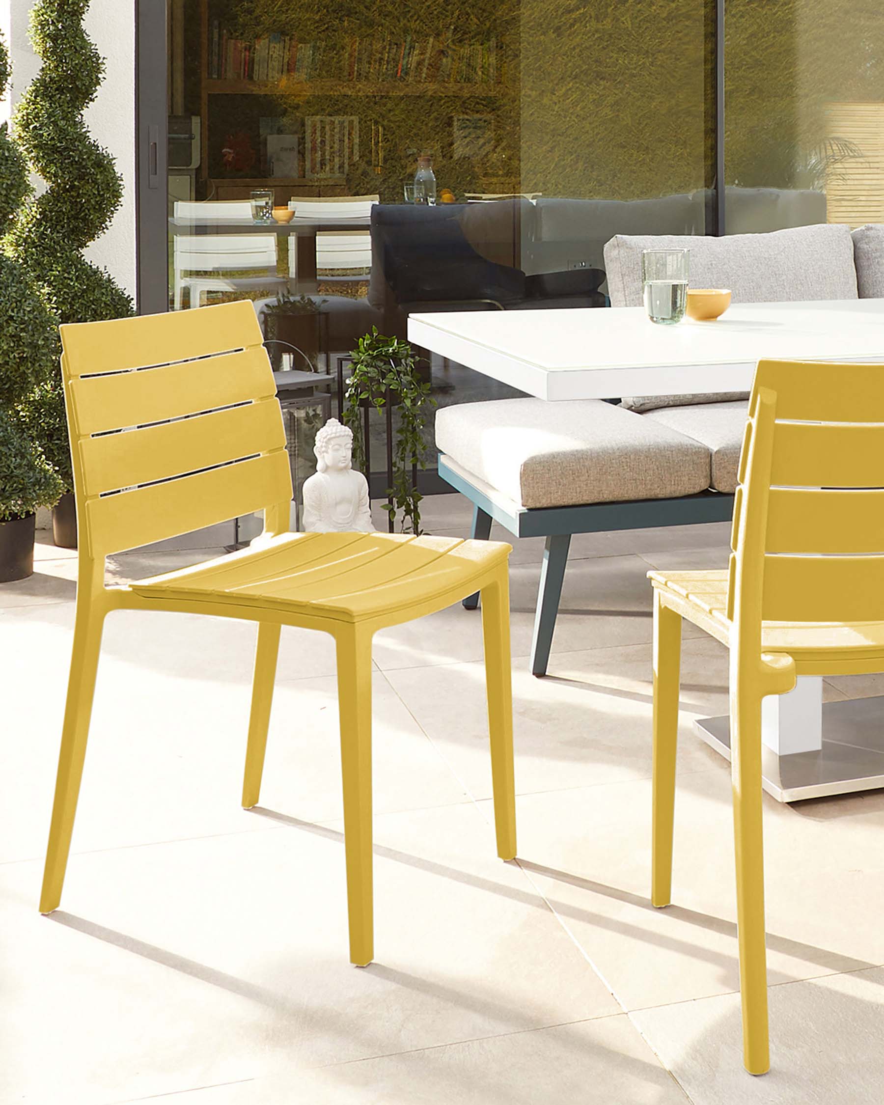 Edie Mustard Yellow Garden Chair - Set of 2