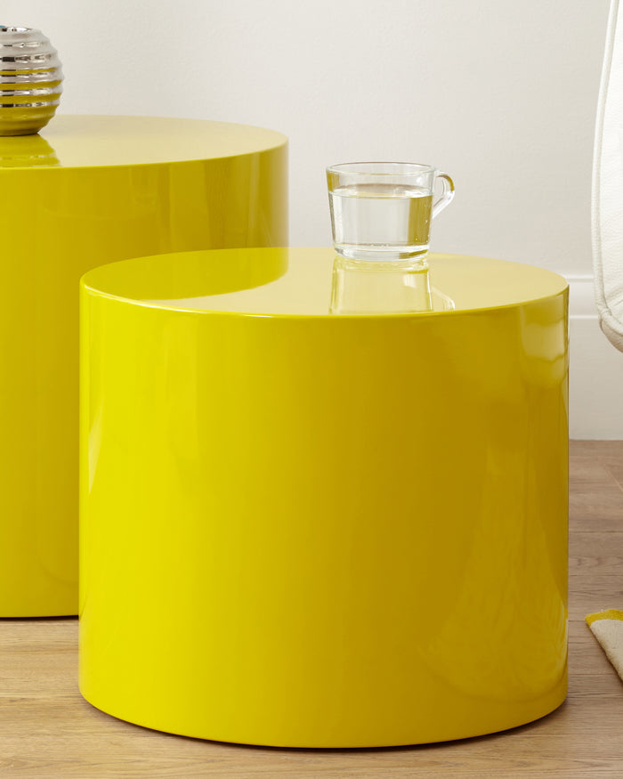 Pebble Mustard Yellow Nesting Side Tables