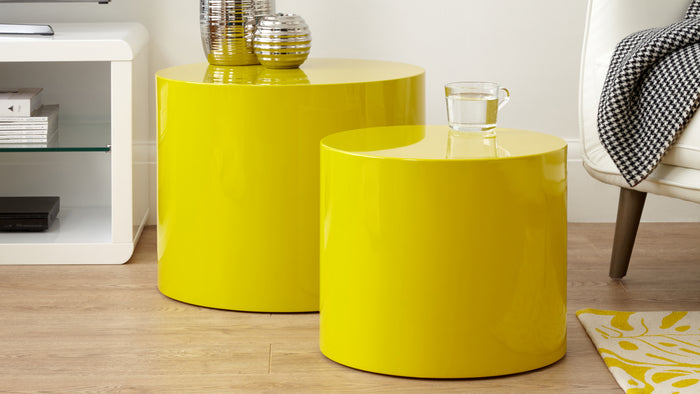 Pebble Mustard Yellow Nesting Side Tables