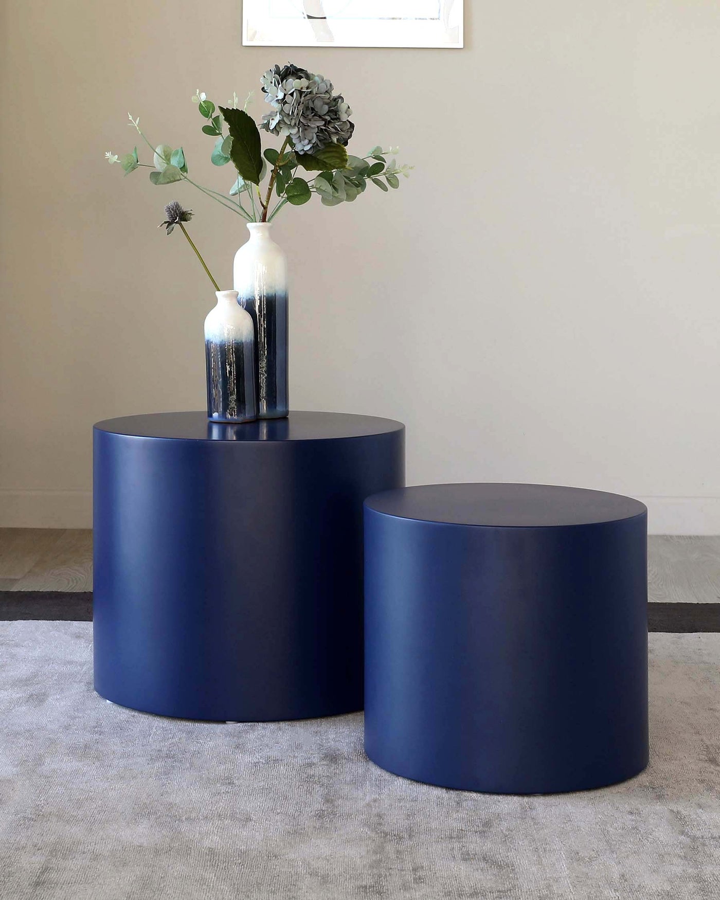 Pebble Dark Blue Nesting Side Tables