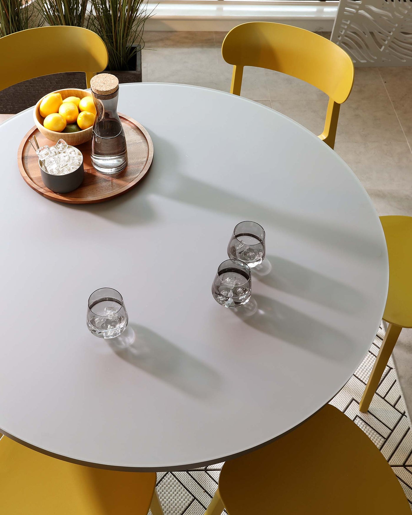 Porto Grey Outdoor Table And Rosa Mustard Yellow Dining Set