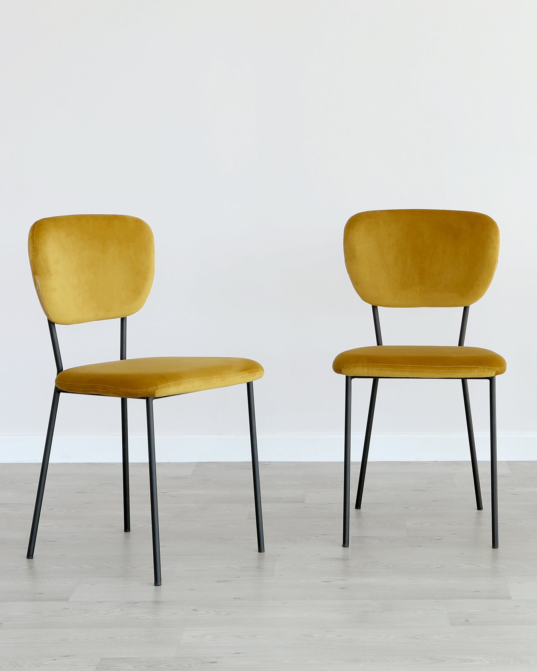 Quinn Mustard Yellow Velvet Dining Chair - Set Of 2