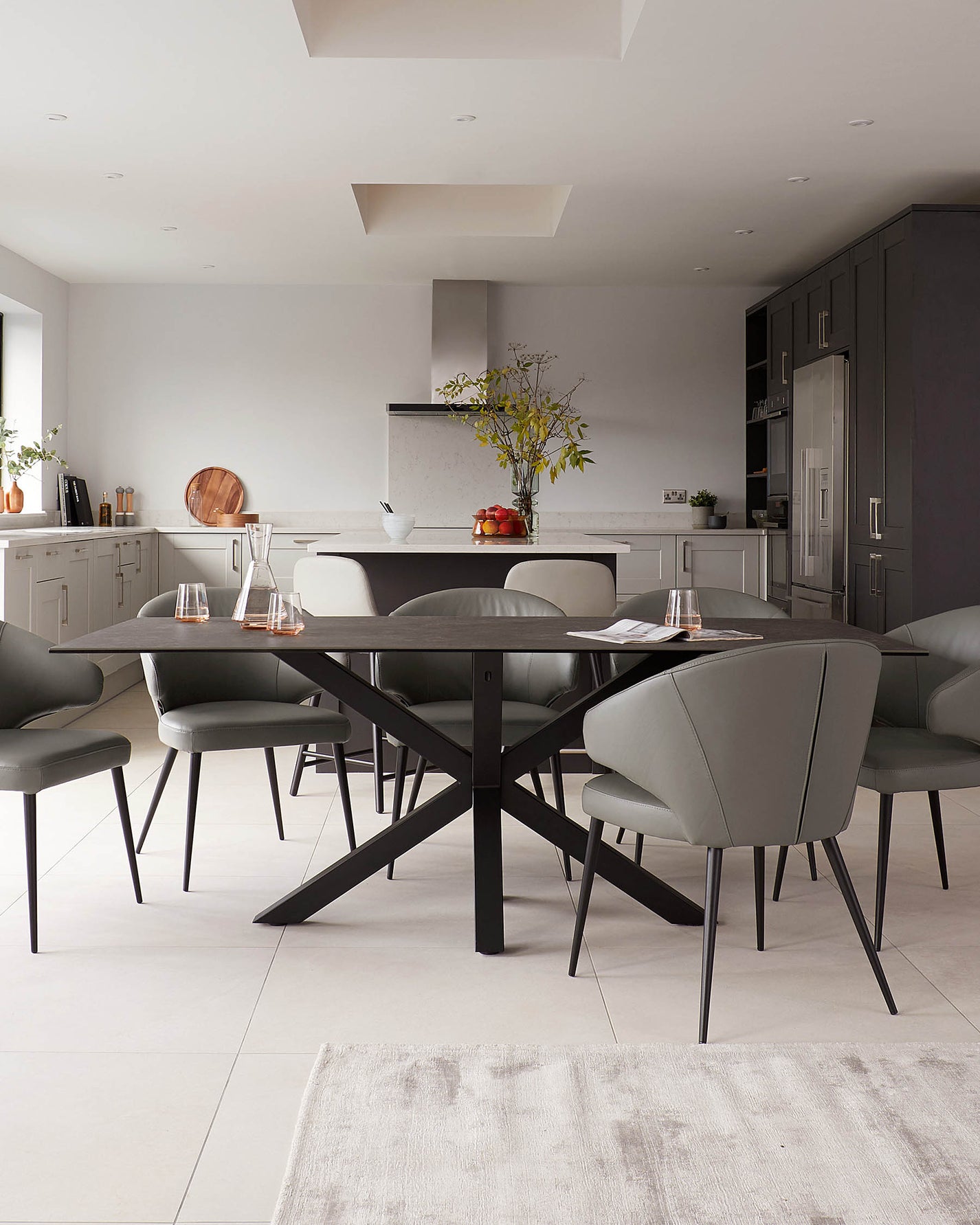 Riley Dark Grey Ceramic 8 seater dining table by Danetti