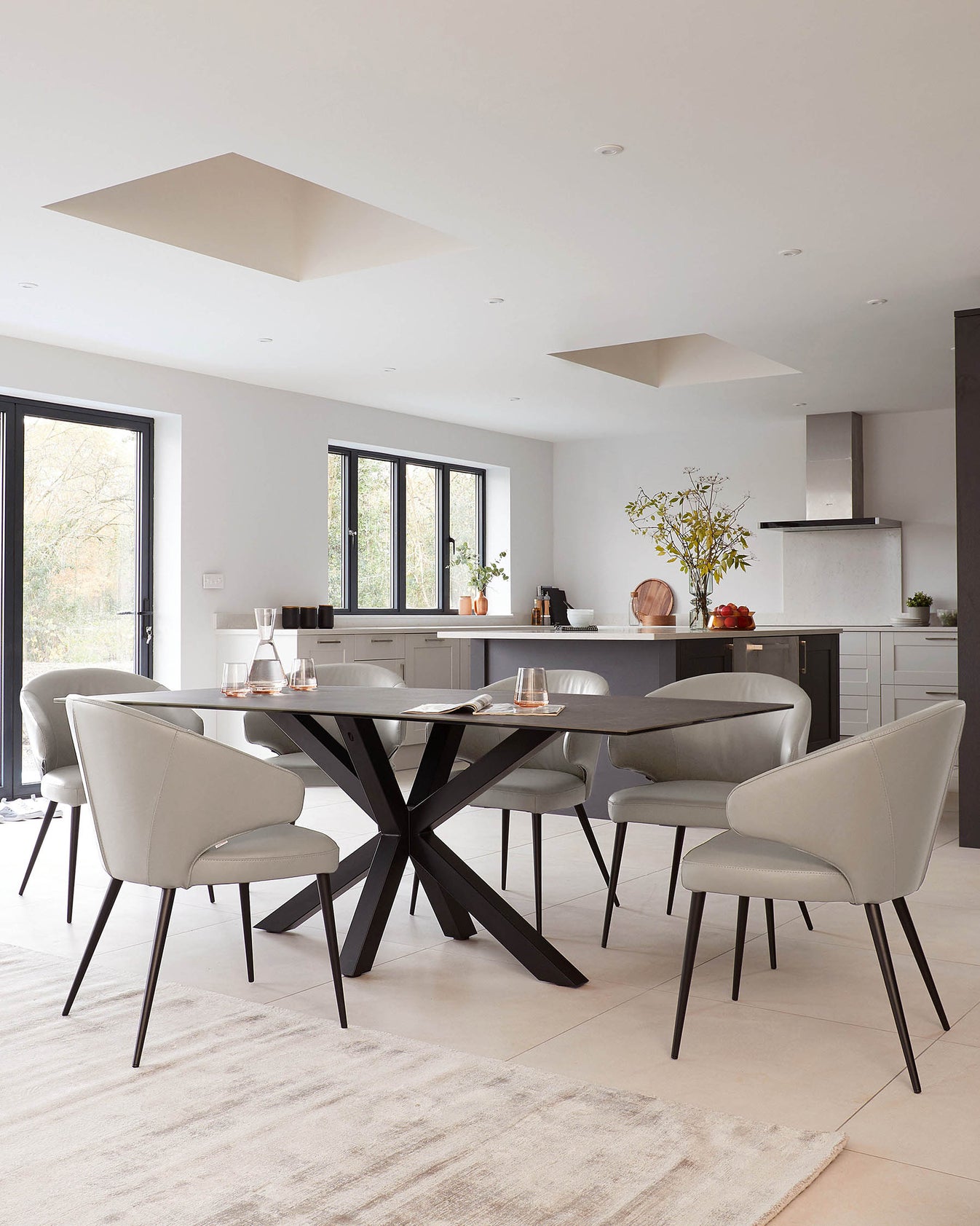 Riley Dark Grey Ceramic 8 seater dining table by Danetti