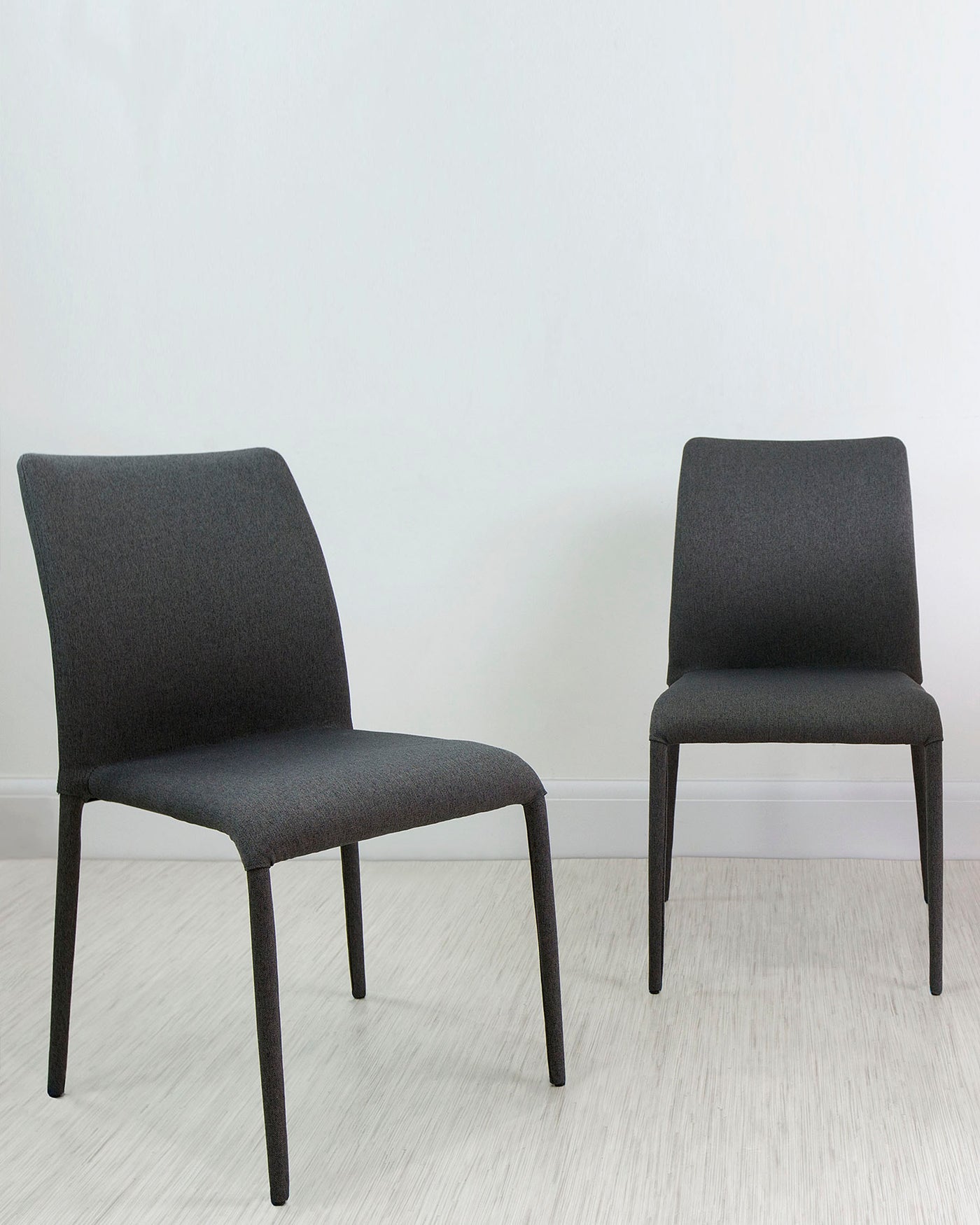 Riva Dark Grey Stackable Fabric Dining Chair - Set Of 2