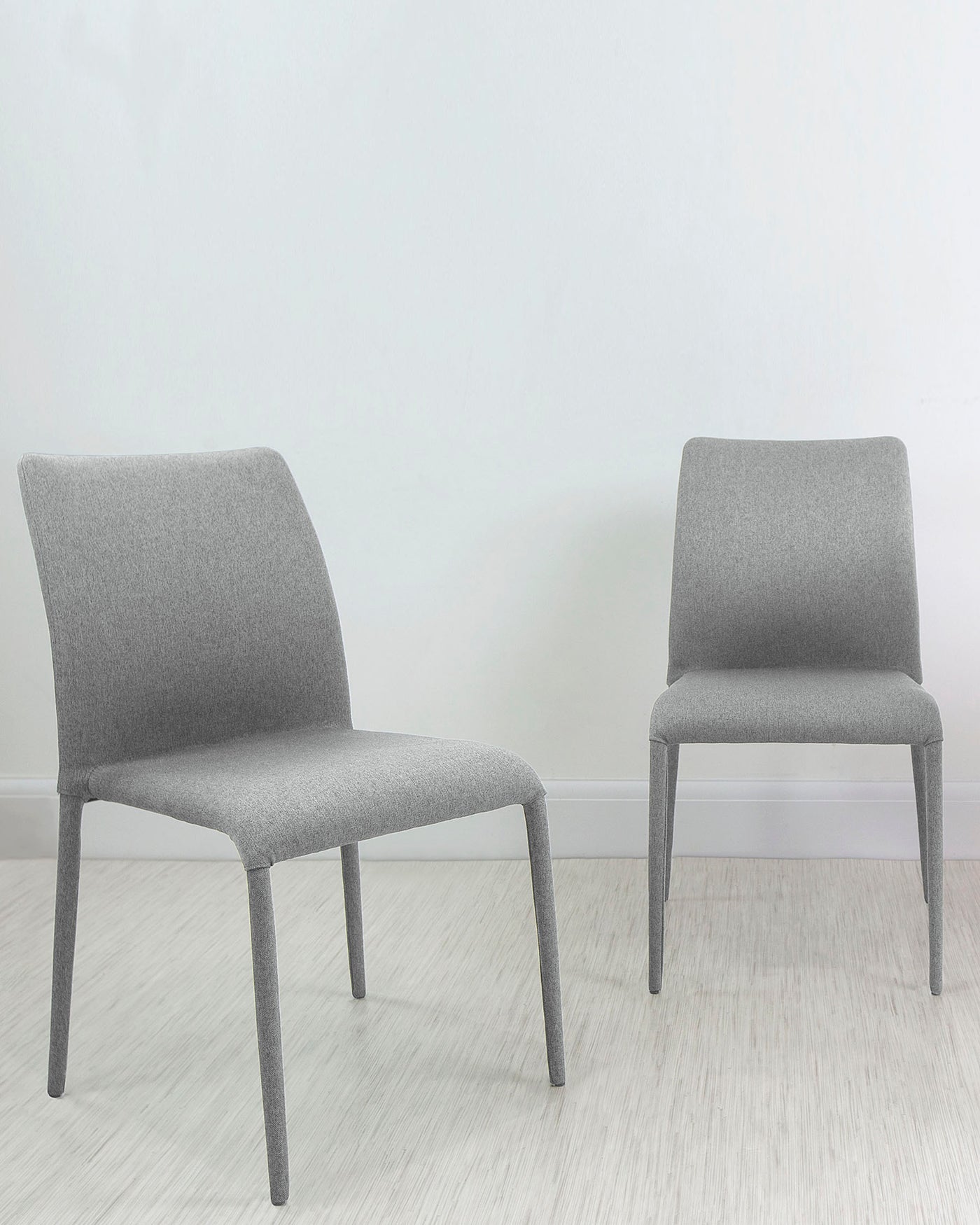 Riva Light Grey Stackable Fabric Dining Chair - Set Of 2