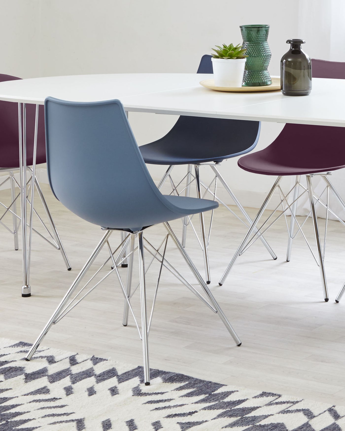 stylo dining chair steel blue