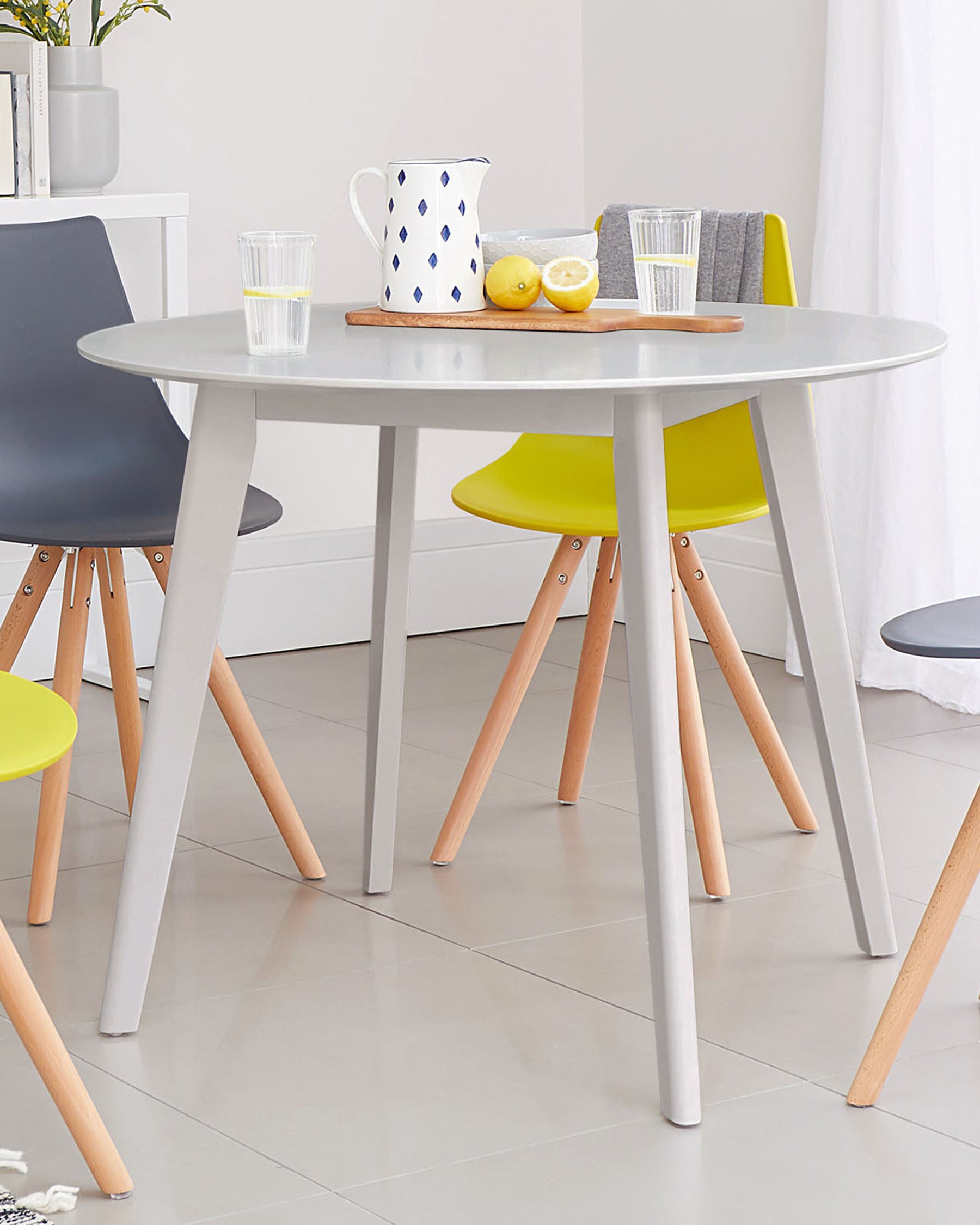 terni round dining table grey