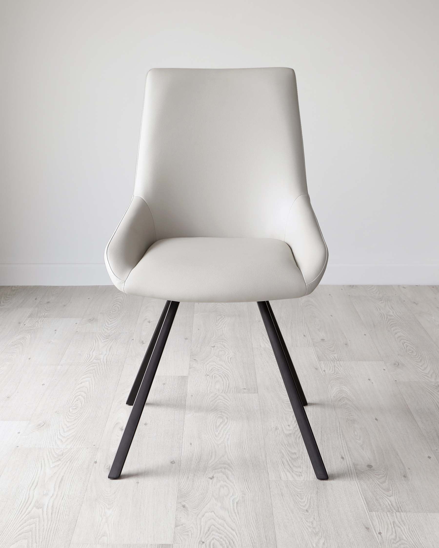 Theo Light Grey Faux Leather Dining Chair With Black Legs – Danetti