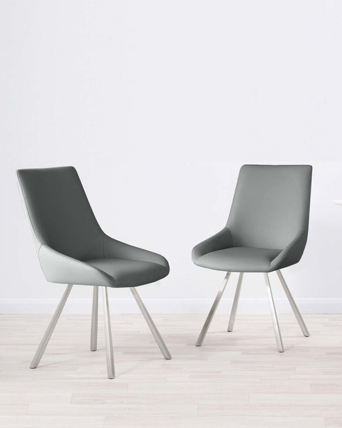 theo faux leather dining chair mid grey