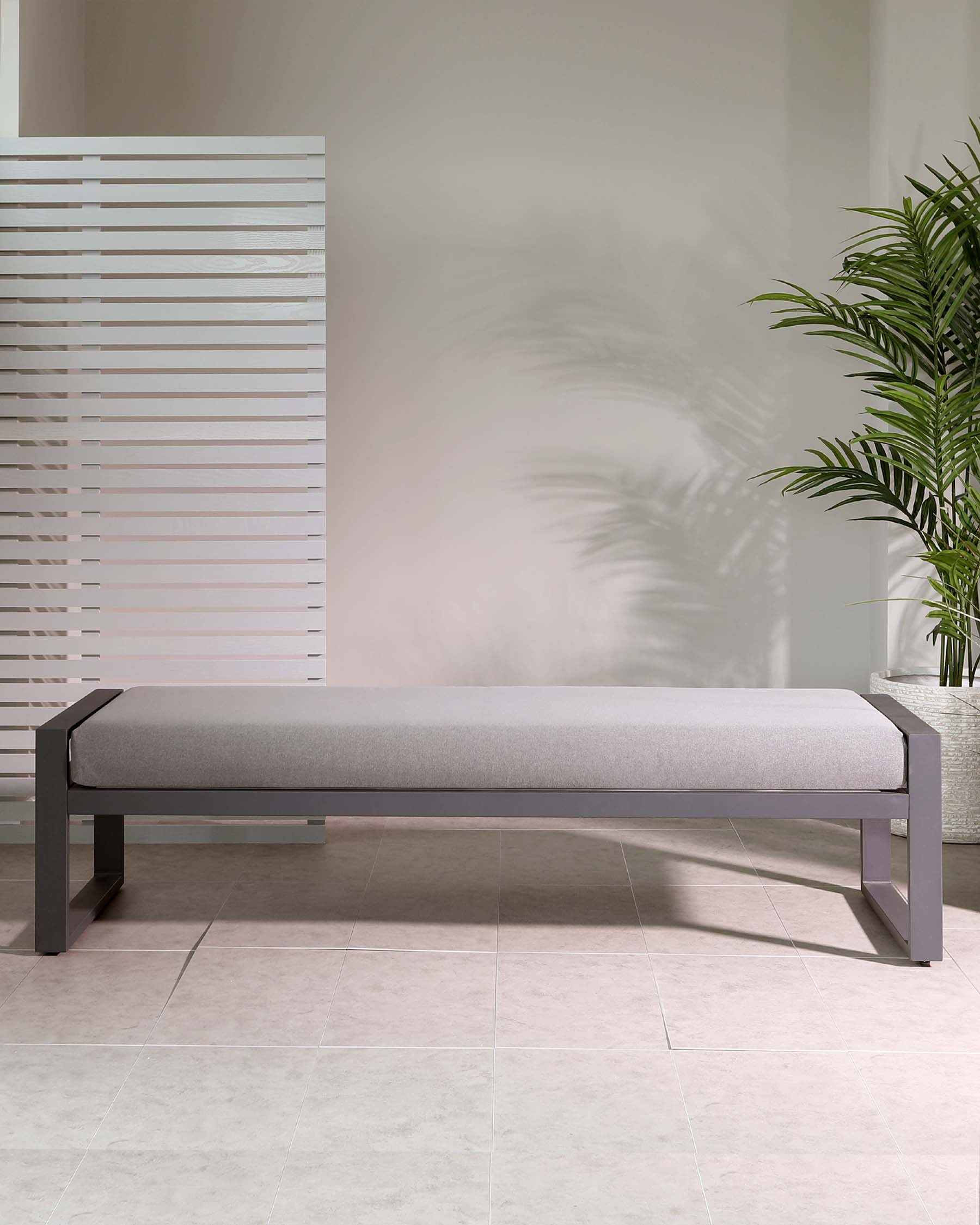 Verano Grey 3 Seater Backless Garden Sofa Bench
