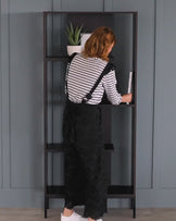 Reed Dark Walnut Tall Storage Shelving Unit With Black Legs