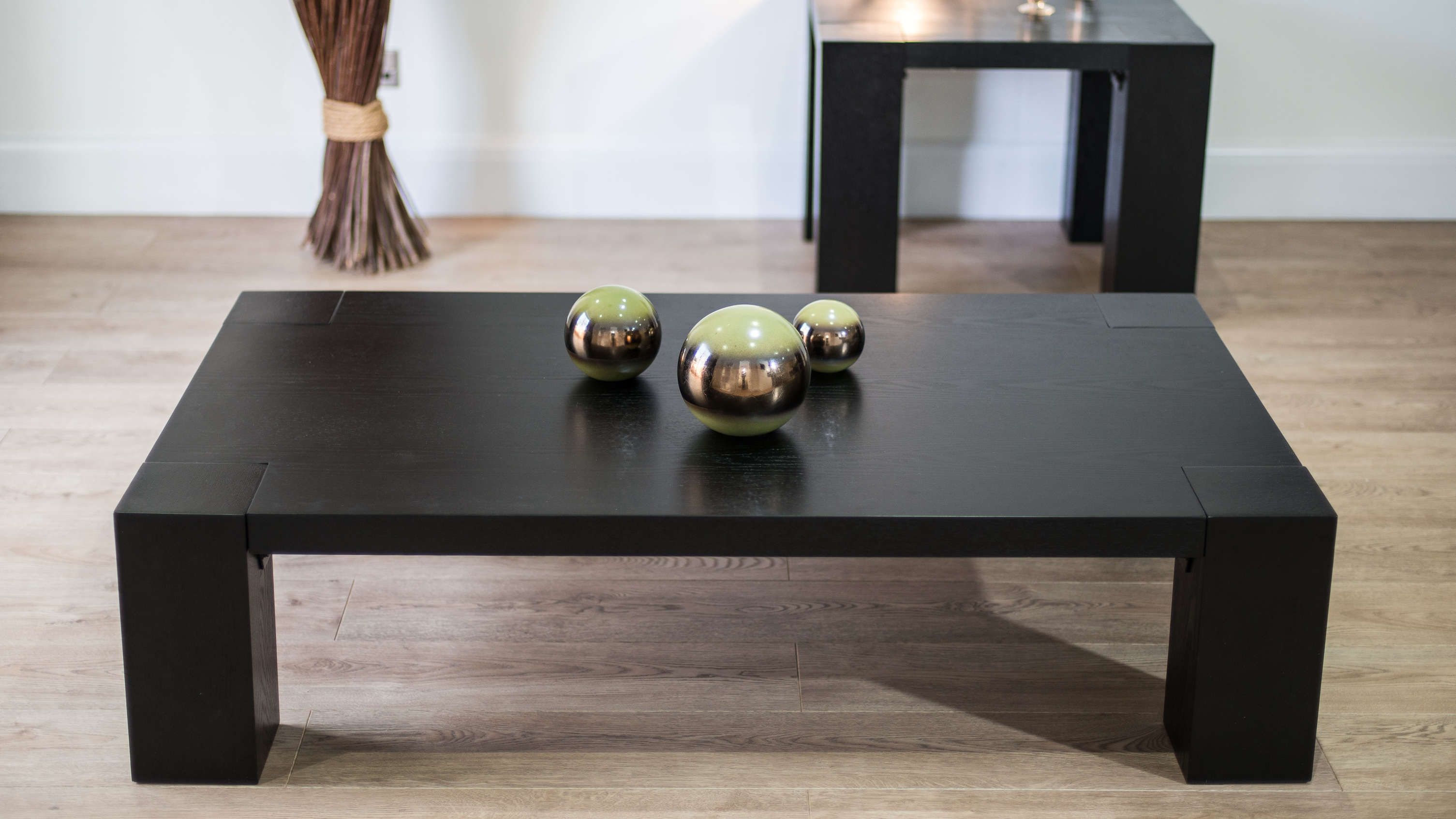Large Black Wooden Coffee Table