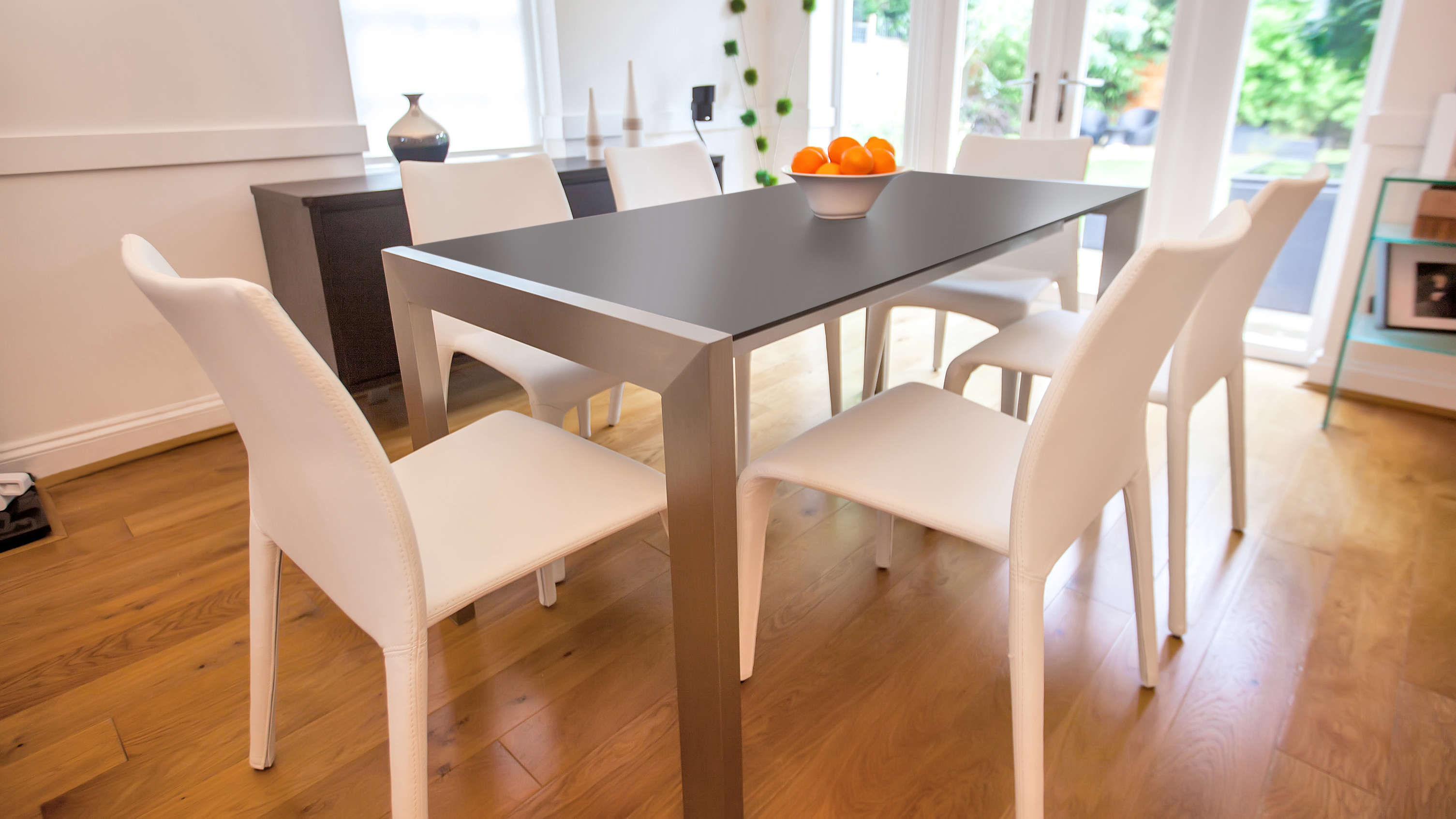 Contemporary Black and White Extending Dining Set UK