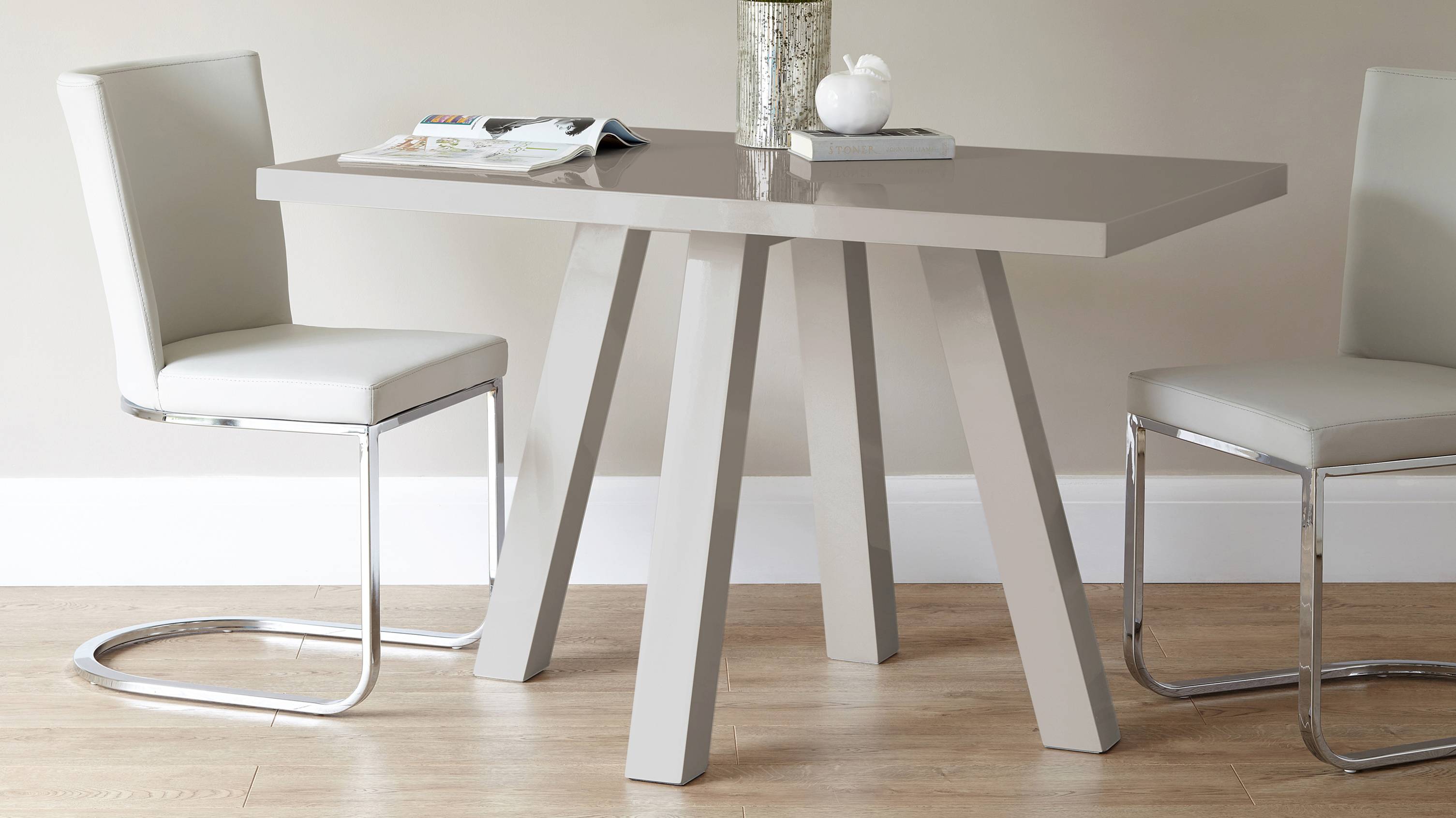 Exclusively Danetti with Julia Kendell grey gloss dining table