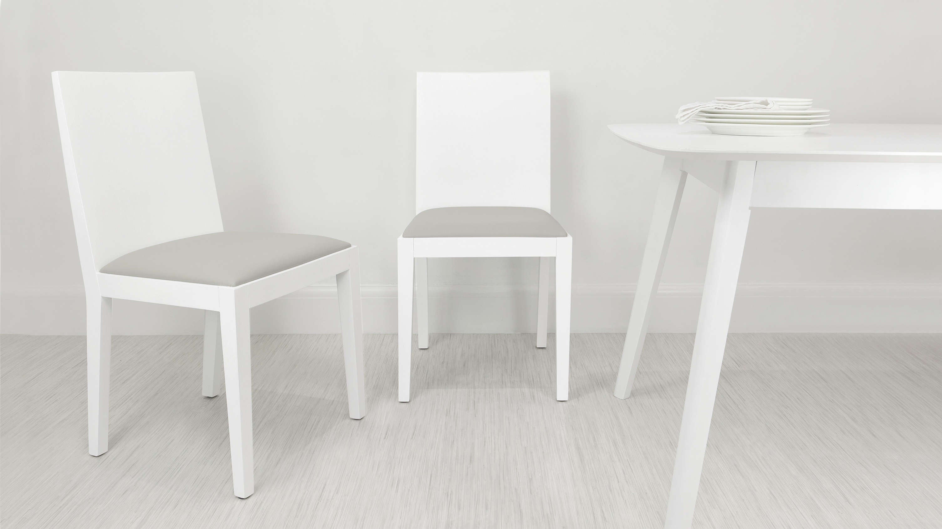 White and Grey Dining Chairs