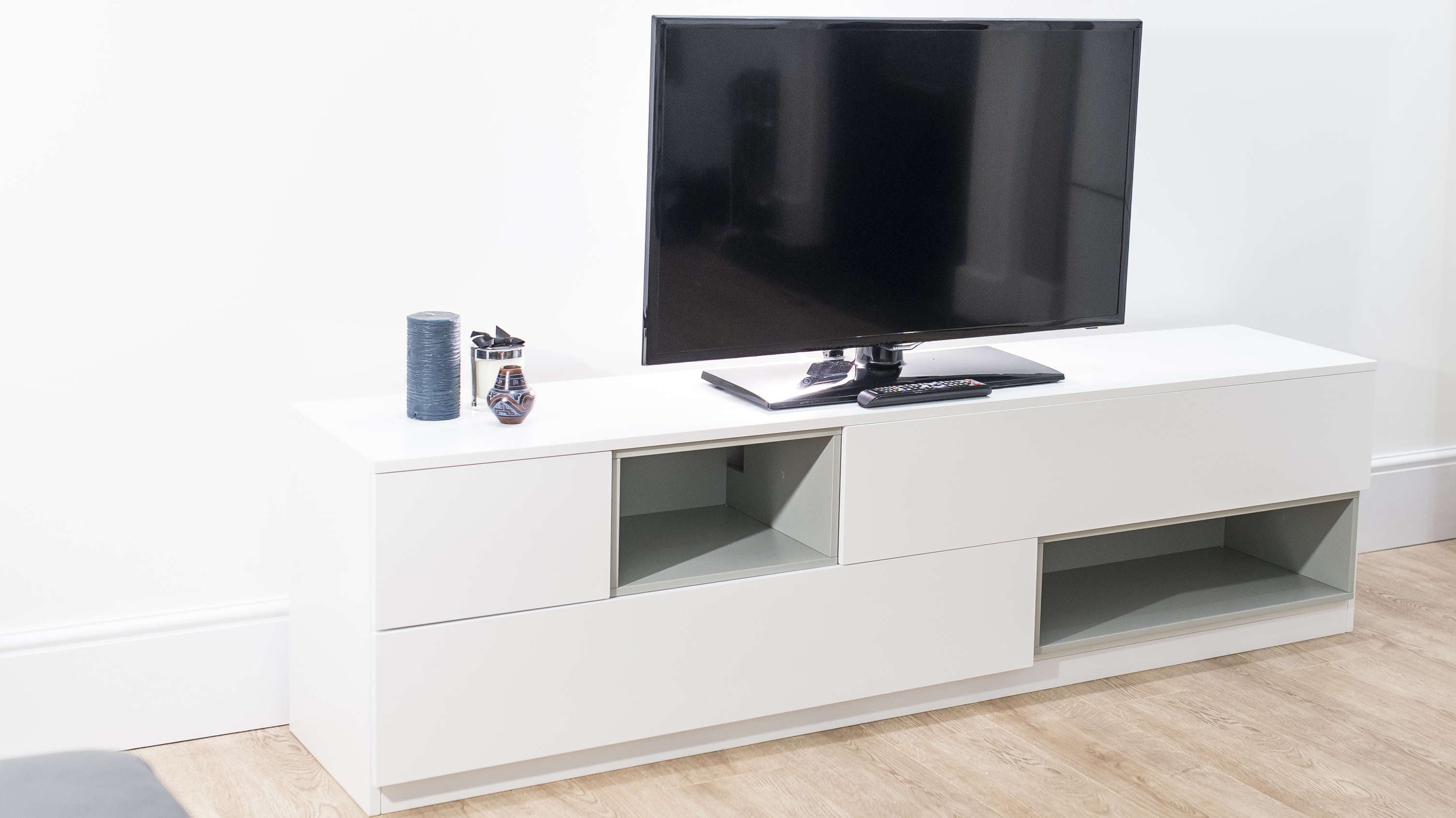 Modern White Wooden TV Unit