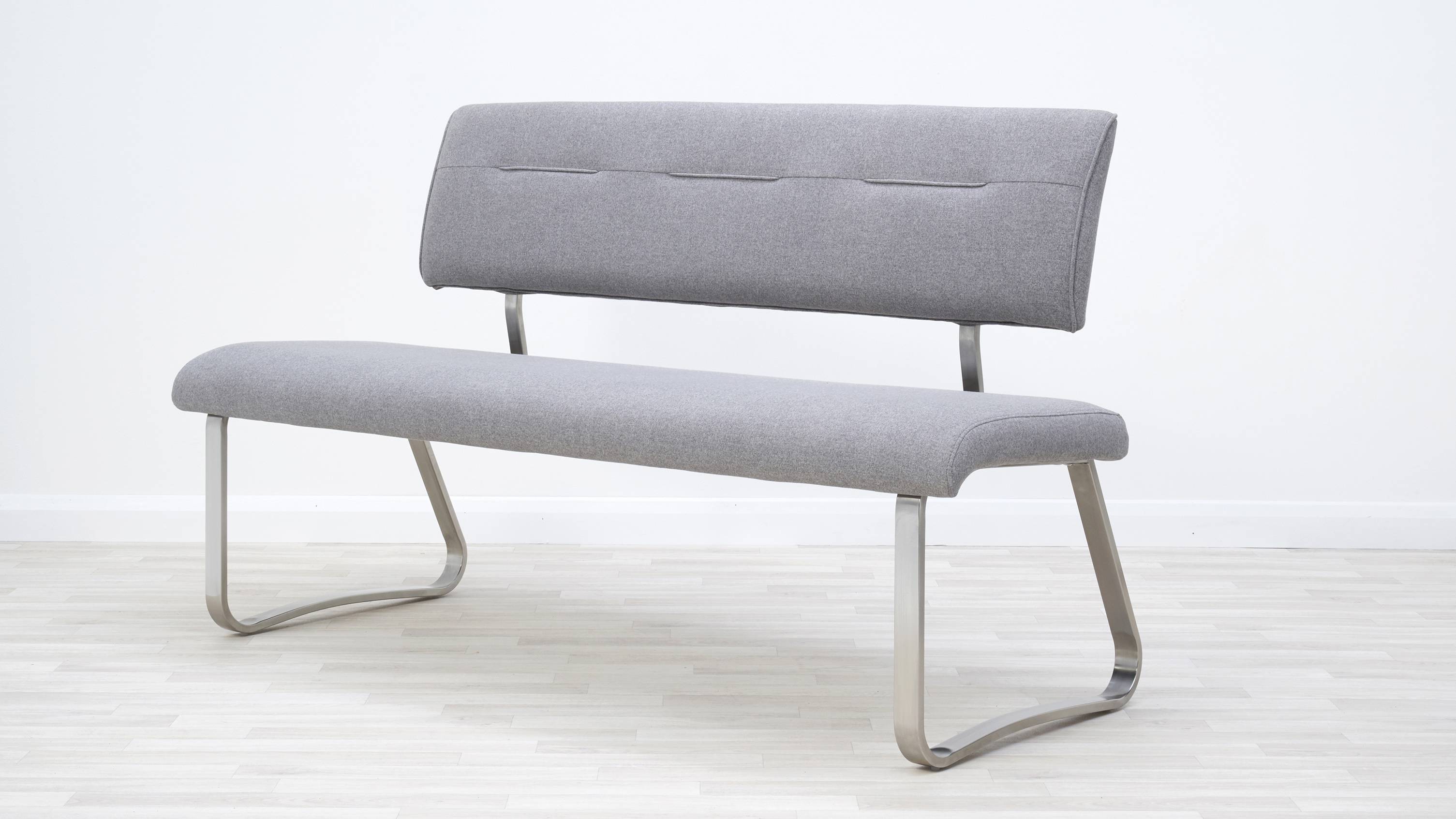 fergus fabric 3 seater bench with backrest