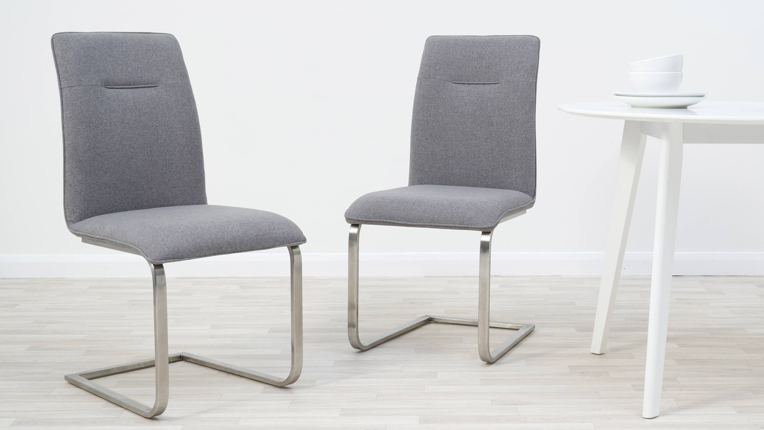 Grey Fabric Dining Chairs