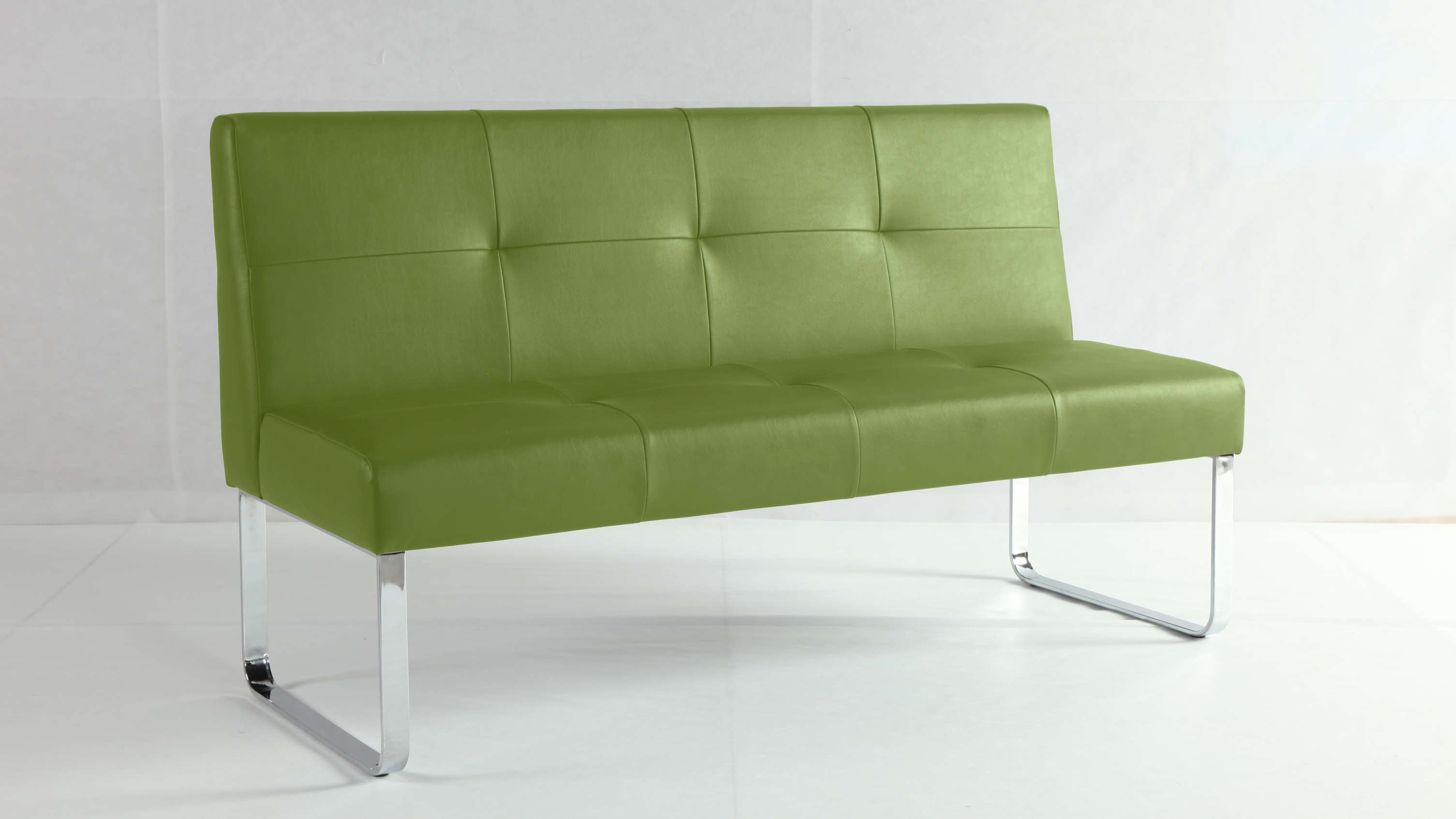 Light Green Dining Bench with Backrest