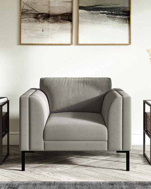 matteo velvet armchair mid grey