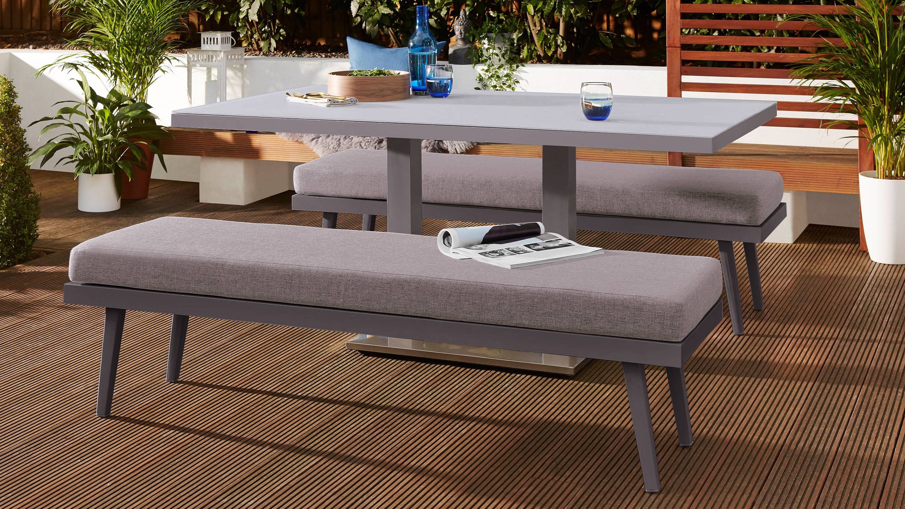 Grey 6 seater garden table