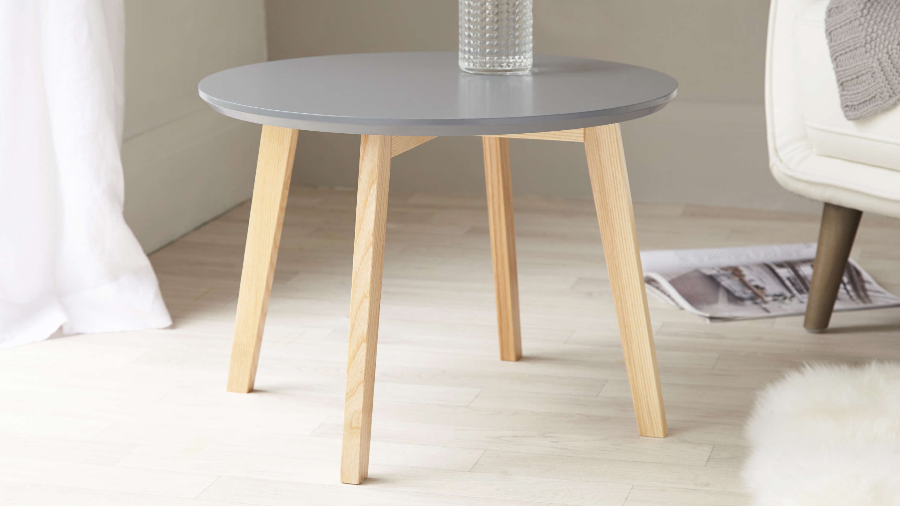 penny grey and oak side table