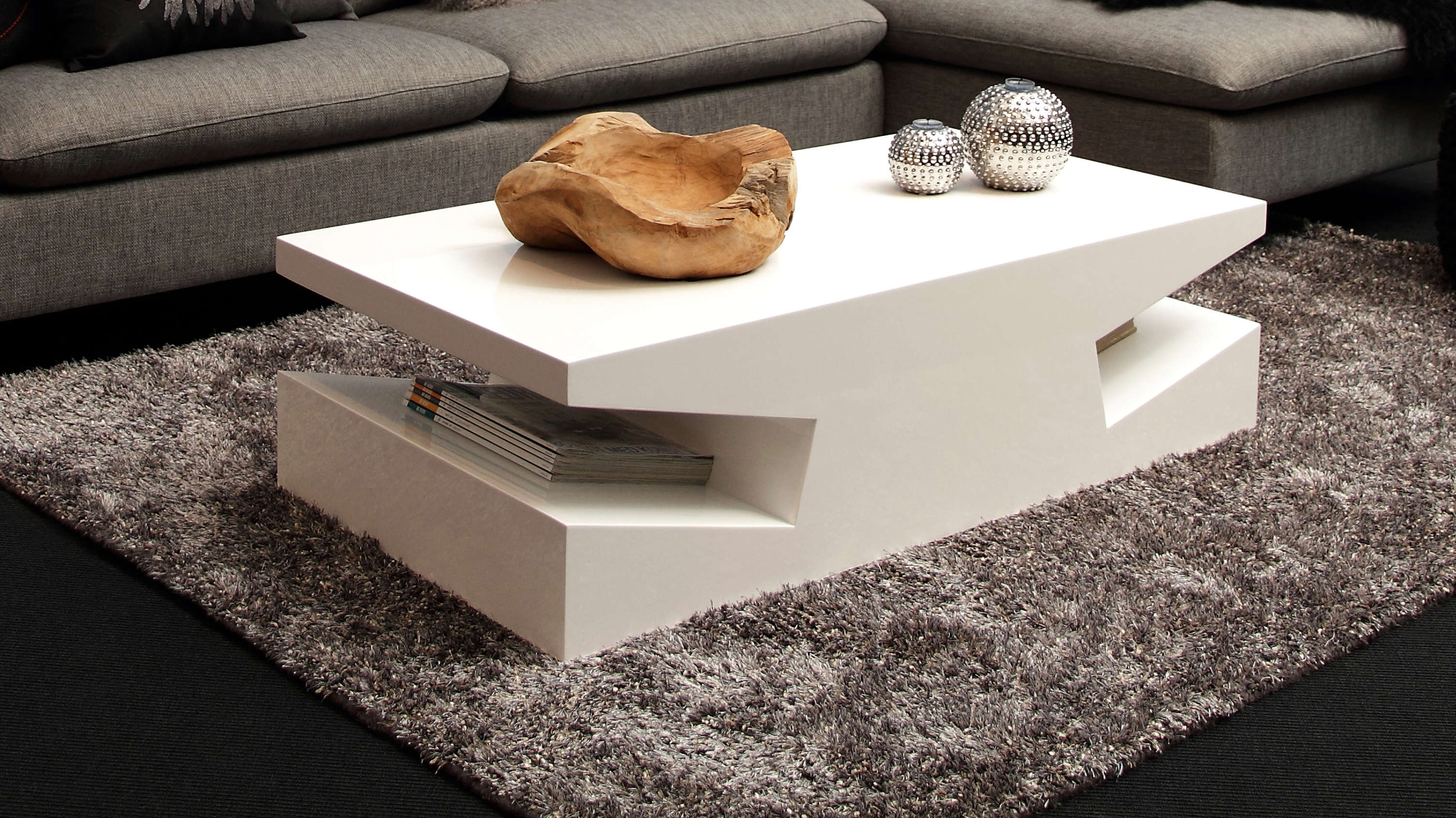 Contemporary Styled White Coffee Table